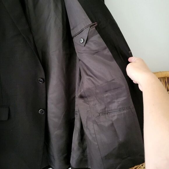 Black Suit Coat Kenneth Cole Select Large Formal - Picture 7 of 7